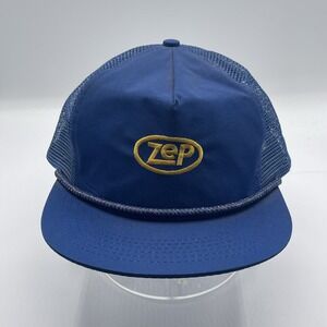 Vintage Zep Blue Adjustable Mesh Snap Back Hat OSFM